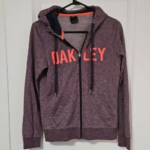 Oakley Purple Heather Zip Hoodie with Coral Logo